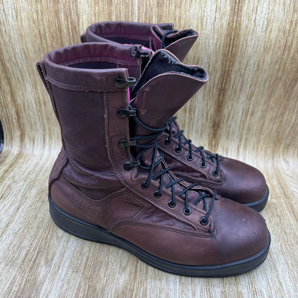 Belleville 330 ST Work Boots Men's 9W Brown Leather Steel Toe Vibram Made in USA